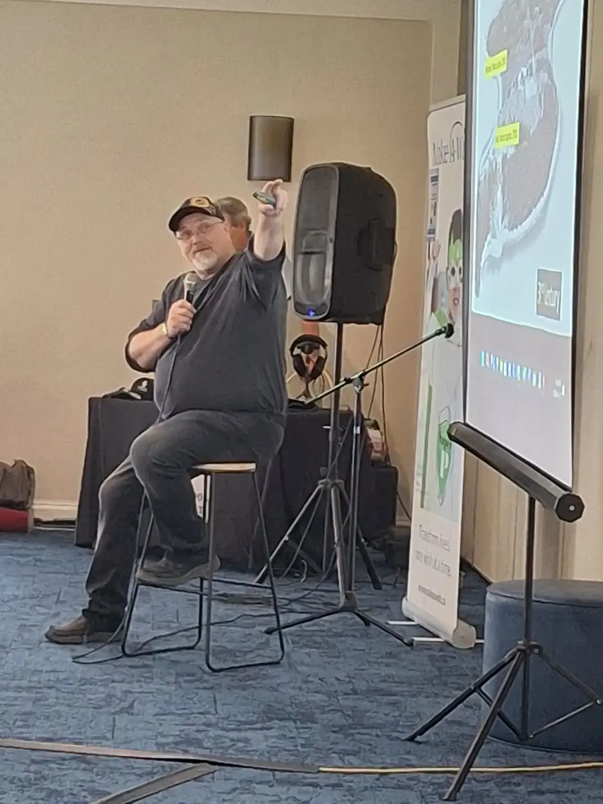 Doug presenting to attendees at Oak Island Con 2026